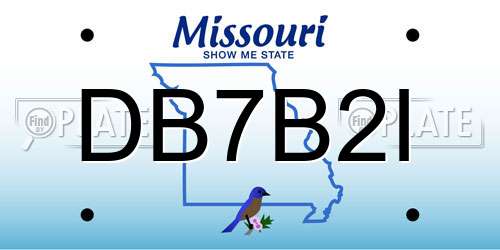 DB7B2I Missouri License Plate