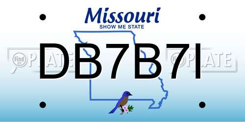 DB7B7I Missouri License Plate