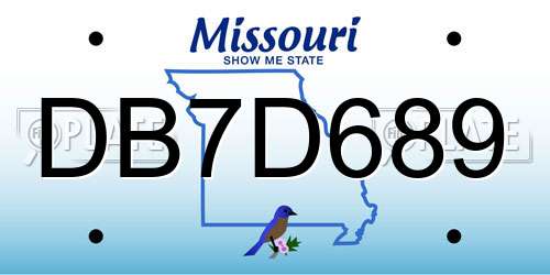 DB7D689 Missouri License Plate