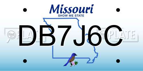DB7J6C Missouri License Plate