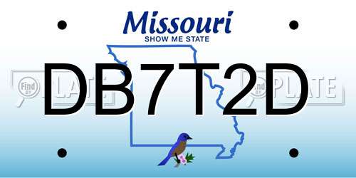 DB7T2D Missouri License Plate
