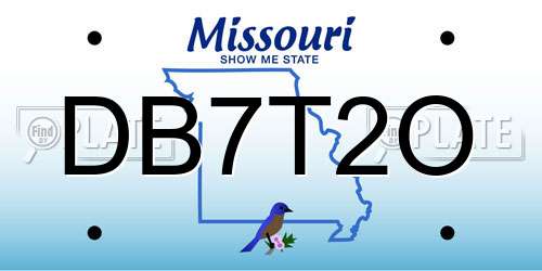DB7T2O Missouri License Plate