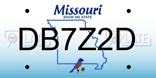 DB7Z2D Missouri License Plate