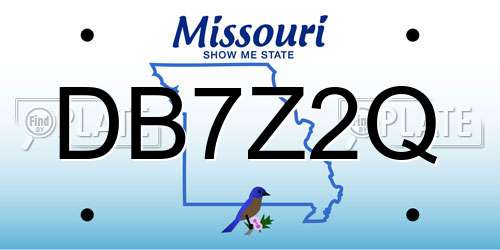 DB7Z2Q Missouri License Plate