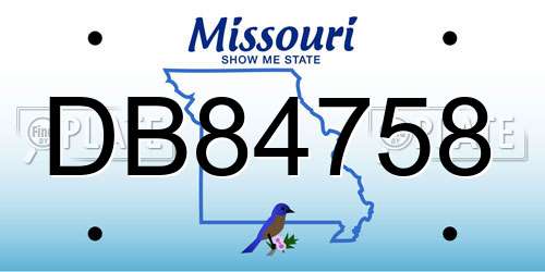 DB84758 Missouri License Plate