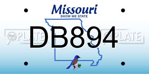 DB894 Missouri License Plate