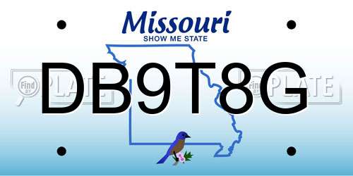 DB9T8G Missouri License Plate