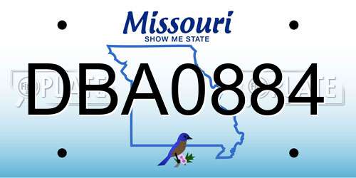 DBA0884 Missouri License Plate