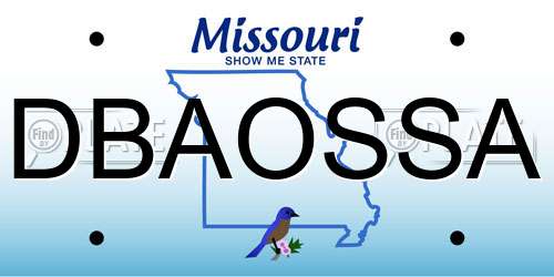 DBAOSSA Missouri License Plate