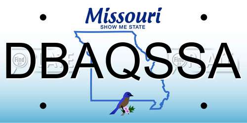 DBAQSSA Missouri License Plate