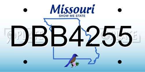 DBB4255 Missouri License Plate