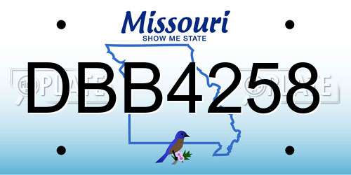 DBB4258 Missouri License Plate