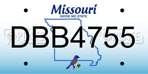 DBB4755 Missouri License Plate