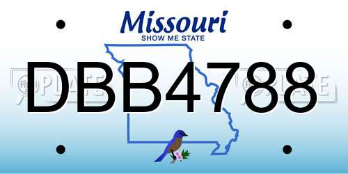 DBB4788 Missouri License Plate
