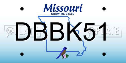 DBBK51 Missouri License Plate