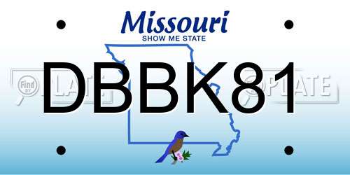 DBBK81 Missouri License Plate