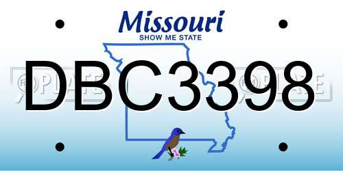 DBC3398 Missouri License Plate