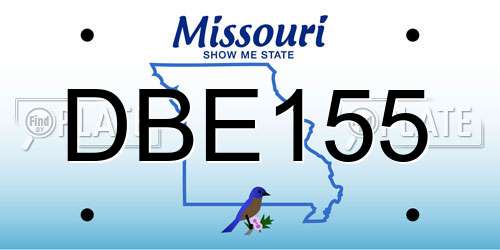 DBE155 Missouri License Plate