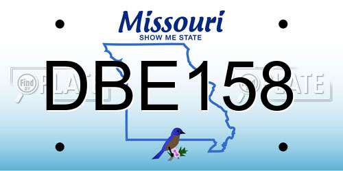DBE158 Missouri License Plate