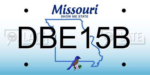 DBE15B Missouri License Plate