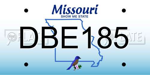 DBE185 Missouri License Plate