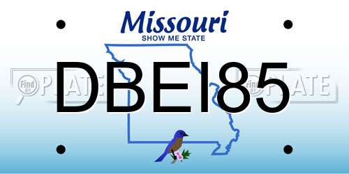 DBEI85 Missouri License Plate