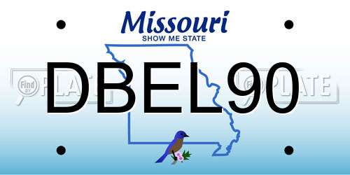 DBEL90 Missouri License Plate