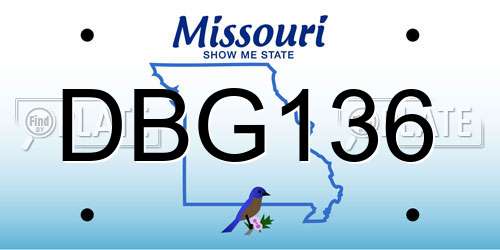 DBG136 Missouri License Plate