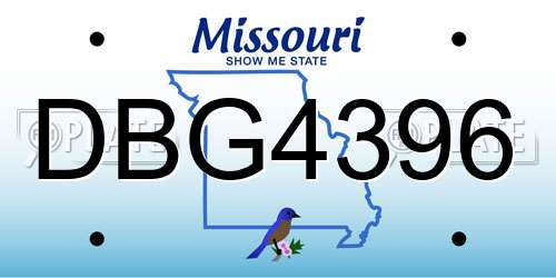 DBG4396 Missouri License Plate