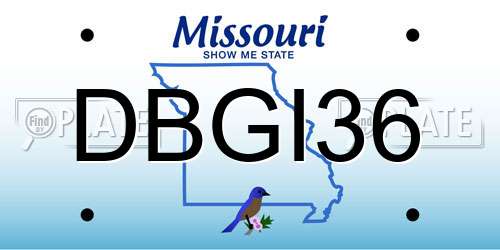 DBGI36 Missouri License Plate