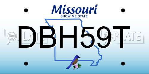 DBH59T Missouri License Plate