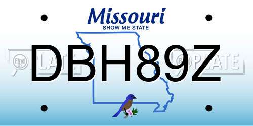 DBH89Z Missouri License Plate
