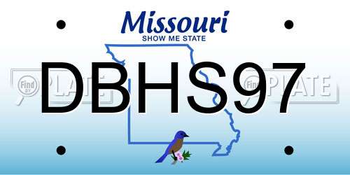 DBHS97 Missouri License Plate