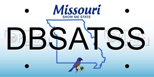DBSATSS Missouri License Plate