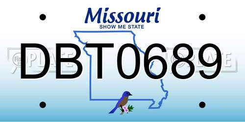 DBT0689 Missouri License Plate