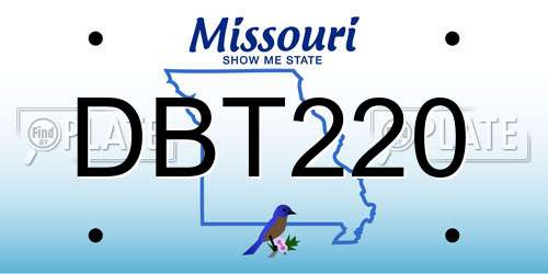 DBT220 Missouri License Plate