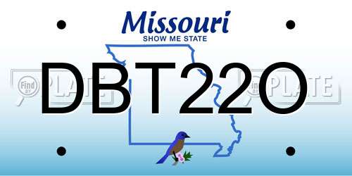 DBT22O Missouri License Plate