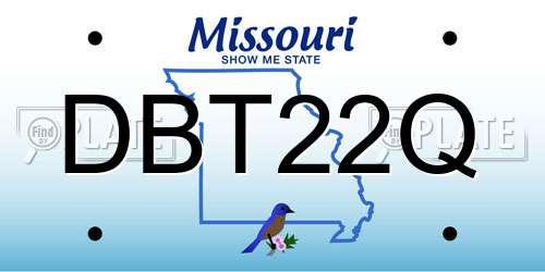 DBT22Q Missouri License Plate