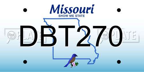 DBT270 Missouri License Plate