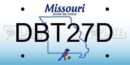 DBT27D Missouri License Plate