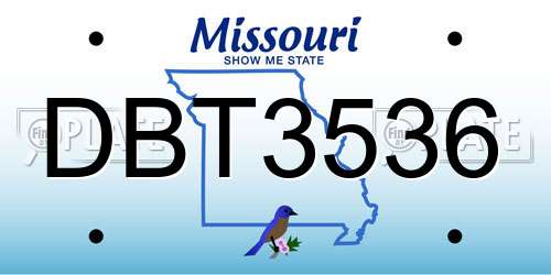 DBT3536 Missouri License Plate