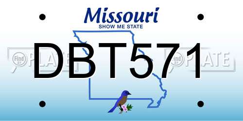 DBT571 Missouri License Plate