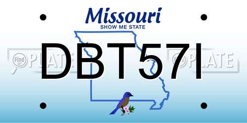 DBT57I Missouri License Plate
