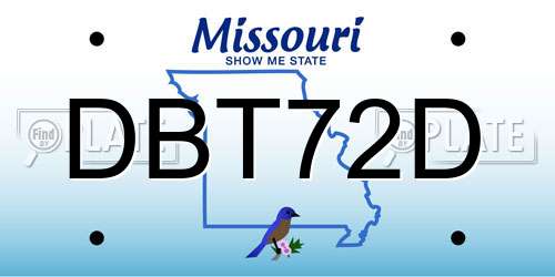 DBT72D Missouri License Plate