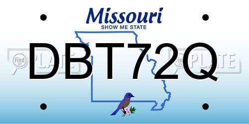 DBT72Q Missouri License Plate