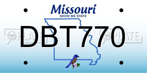 DBT770 Missouri License Plate