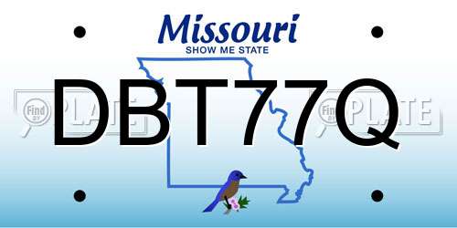 DBT77Q Missouri License Plate