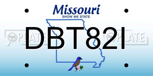 DBT82I Missouri License Plate