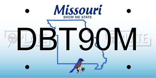 DBT90M Missouri License Plate