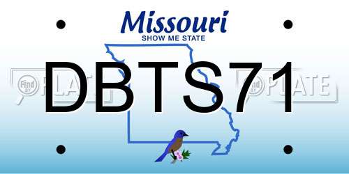 DBTS71 Missouri License Plate